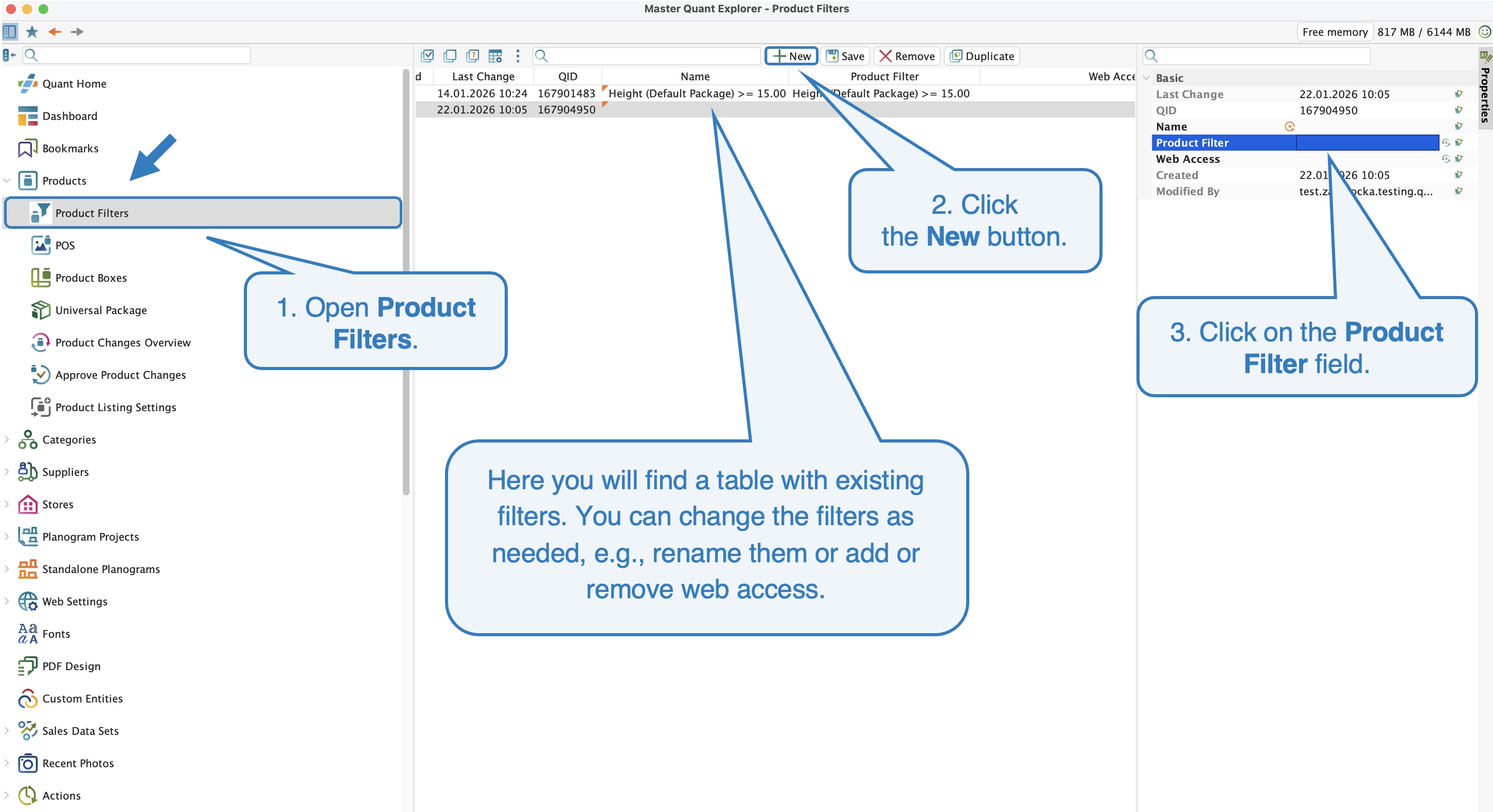 Product Filters on Web | Manual | Quant - Intelligent Retail Platform