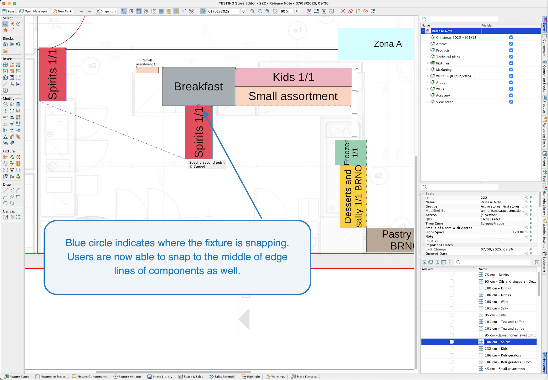 Improved component snapping and visualisation | Release Note | Quant ...