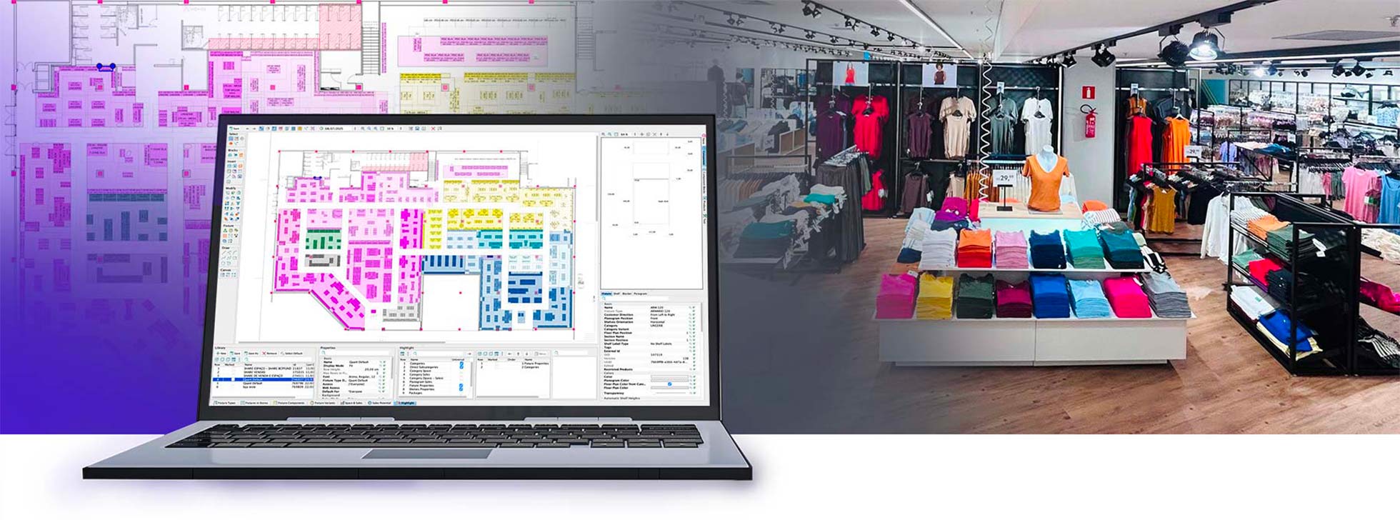 C&A store editor with floorplan preview